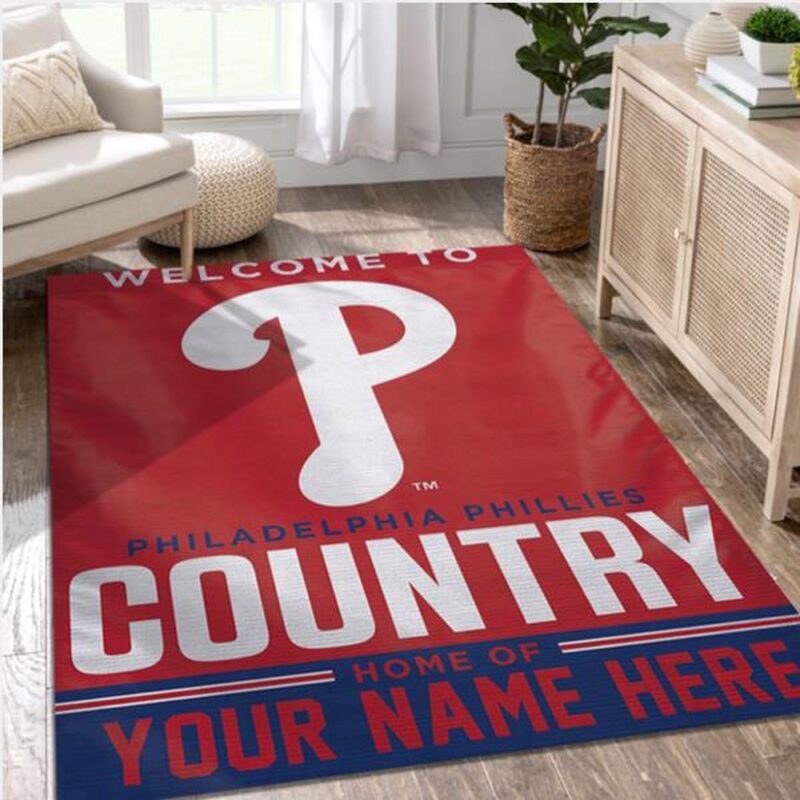 Customized MLB Philadelphia Phillies Area Rug Team Logos Living Room Rug