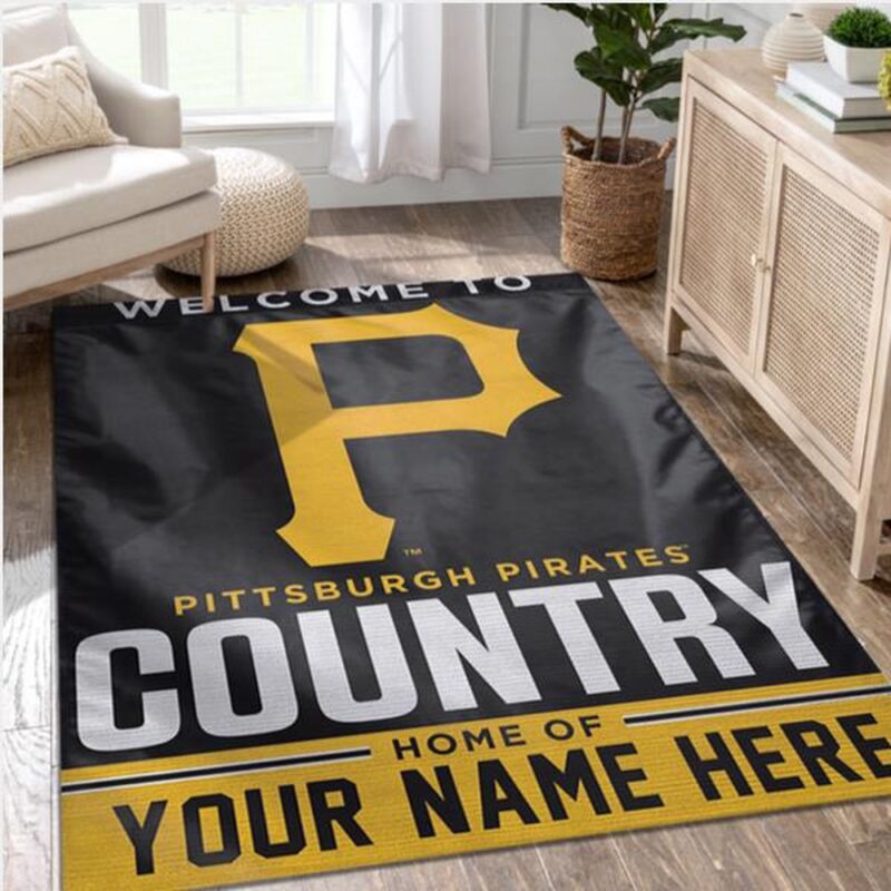 Customized MLB Pittsburgh Pirates Area Rug Team Logos Living Room Rug