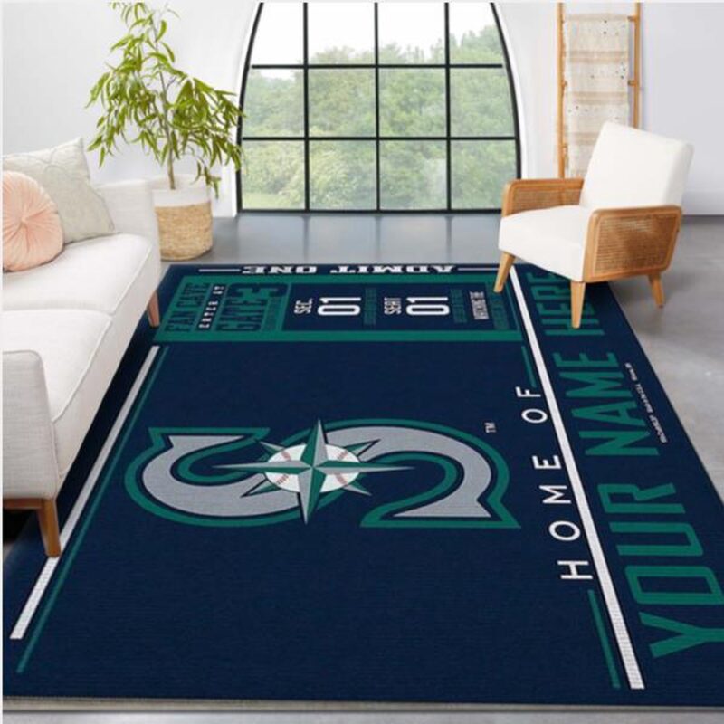 Customized MLB Seattle Mariners Area Rug Wincraft Living Room Rug Us Gift Decor