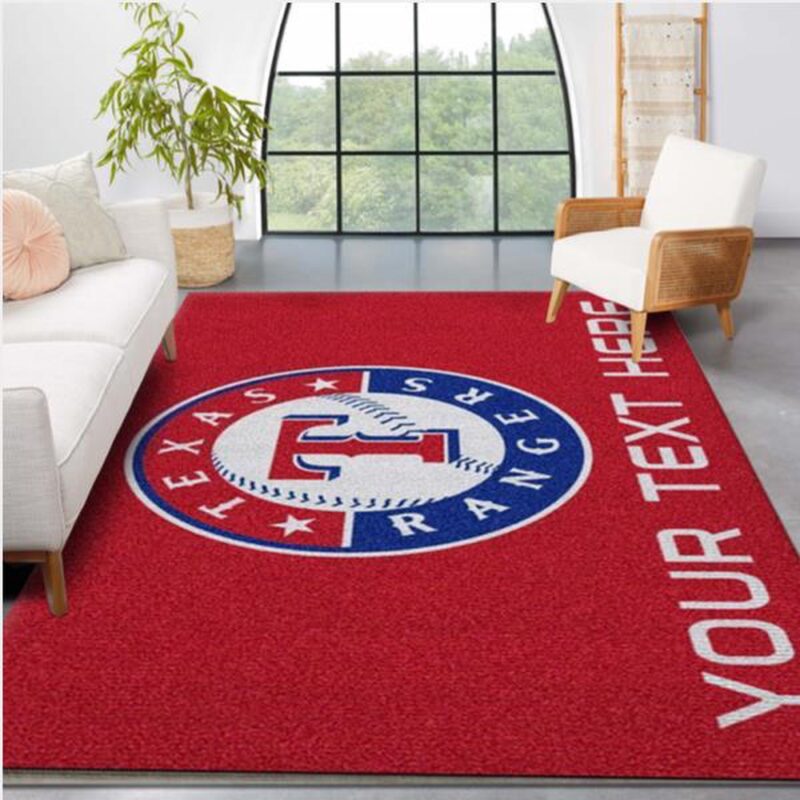 Customized MLB Texas Rangers Accent Rug Team Logos Living Room Rug Us Gift Decor