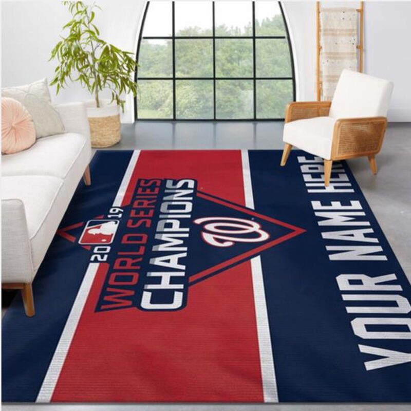 Customized MLB Washington Nationals Area Rug World Series Champions Carpet Living Room Rug