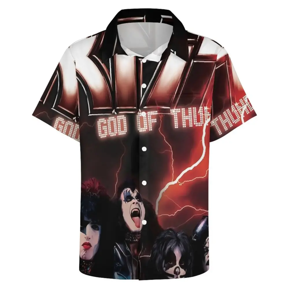 God Of Thunder KISS Men’s Short Sleeve Aloha Shirts