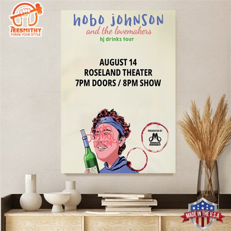 Hobo Johnson Charlotte Tour 2024 August 14 Roseland Theater Poster Canvas