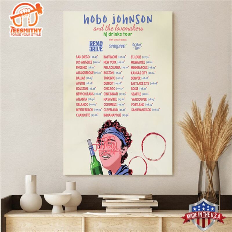 Hobo Johnson Charlotte Tour 2024 Dates Poster Canvas