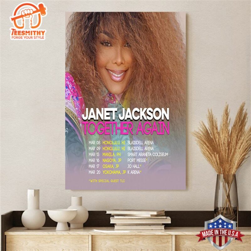 Janet Jackson Adds 2024 Dates To The Together Again Tour Unisex Poster Canvas