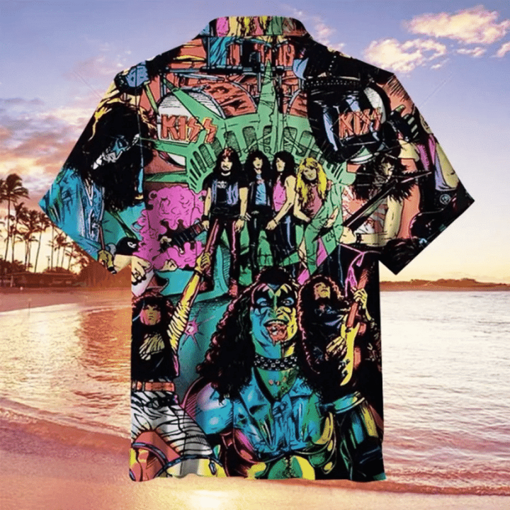 Kiss Comics Men’s Short Sleeve Aloha Shirts