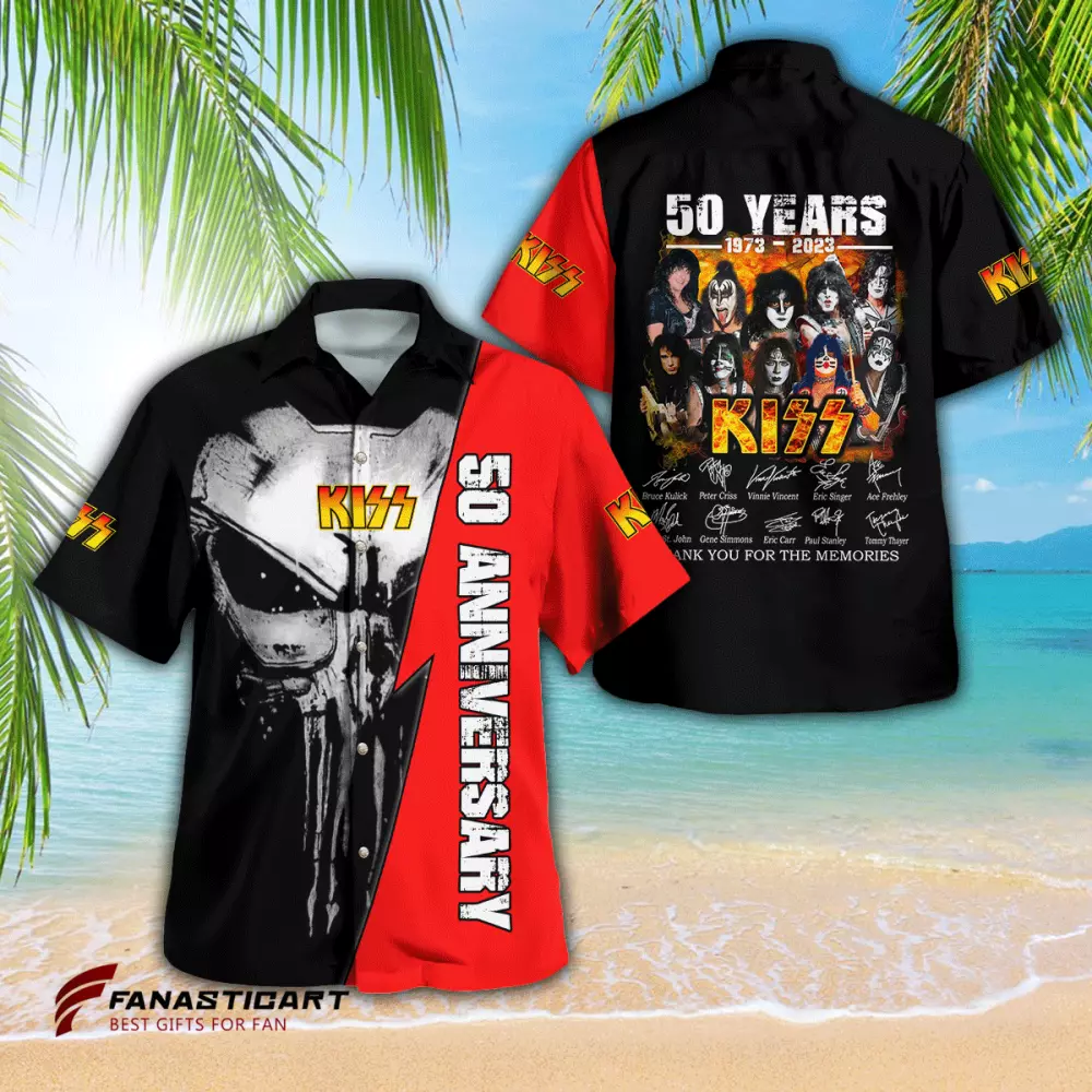 Kiss Band Short-Sleeve Men’s Short Sleeve Aloha Shirts