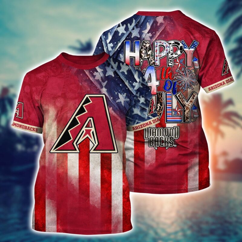 MLB Arizona Diamondbacks 3D T-Shirt Baseball Bloom Burst For Fans Sports