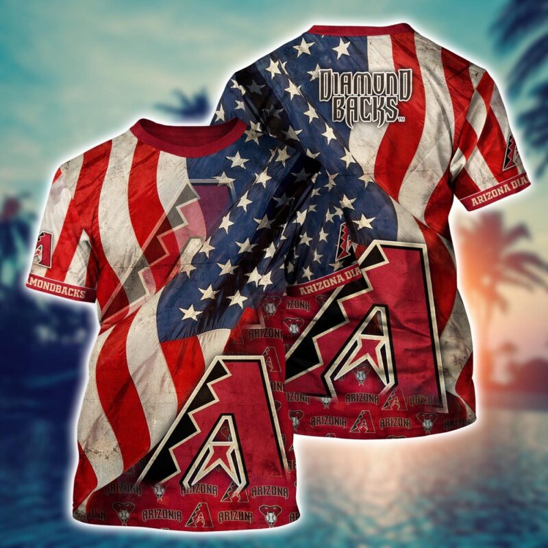 MLB Arizona Diamondbacks 3D T-Shirt Blossom Bliss Fusion For Fans Sports