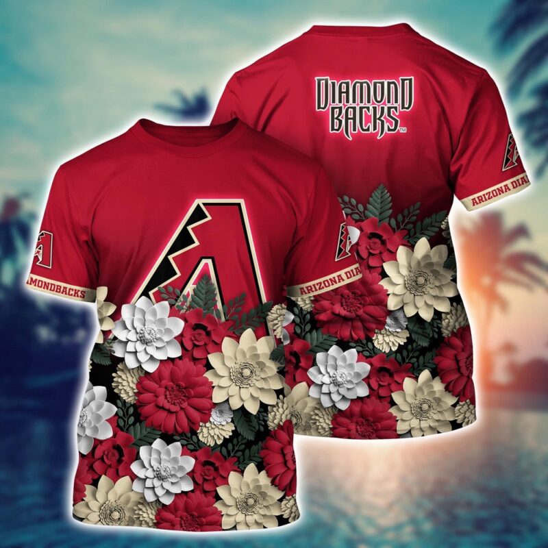 MLB Arizona Diamondbacks 3D T-Shirt Floral Vibes For Fans Sports