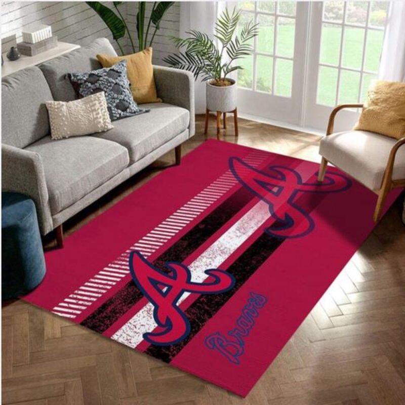 MLB Atlanta Braves Area Rug Rug Room Carpet Sport Custom Area Floor Home Decor