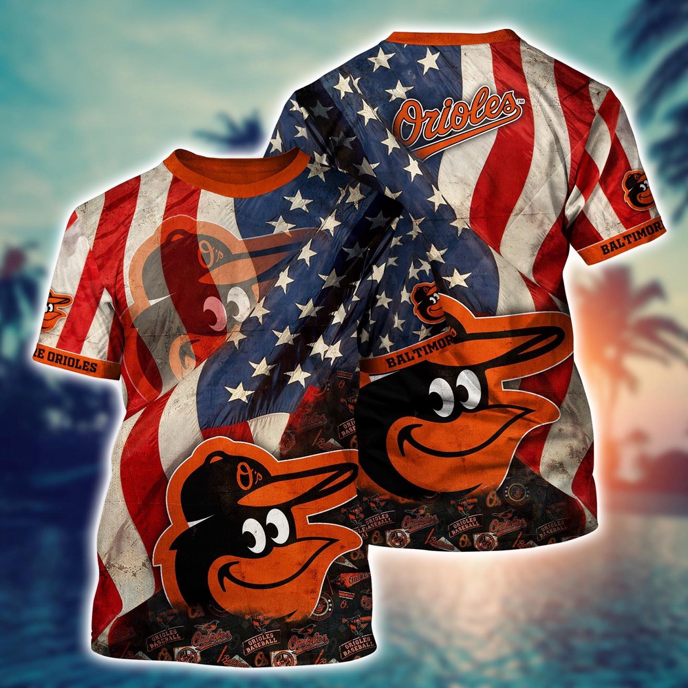 MLB Baltimore Orioles 3D T-Shirt Blossom Bliss Fusion For Fans Sports