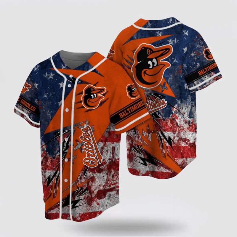MLB Baltimore Orioles Baseball Jersey With US Flag Design For Fans Jersey