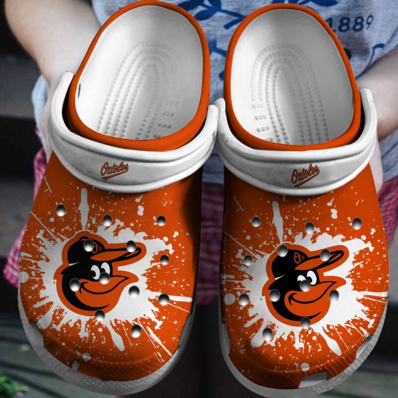 MLB Baltimore Orioles Crocs Clog Orange – White For Fan Baseball