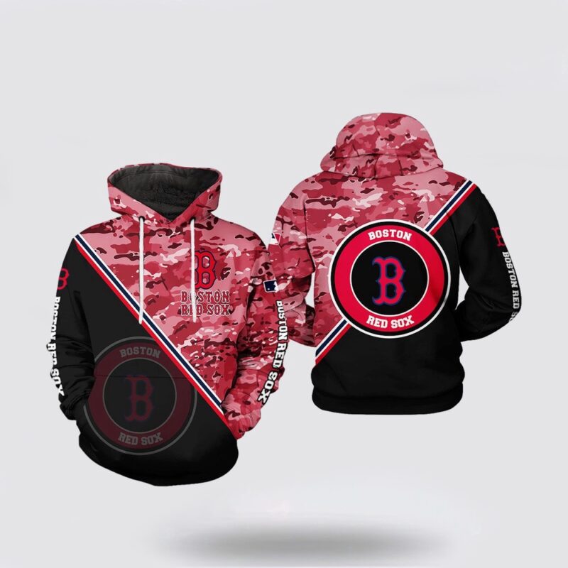 MLB Boston Red Sox 3D Hoodie Camo Team Gift For Fan MLB
