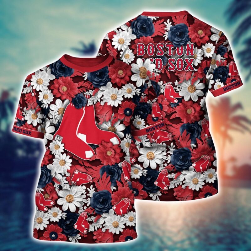 MLB Boston Red Sox 3D T-Shirt Sunset Slam Serenade For Fans Sports