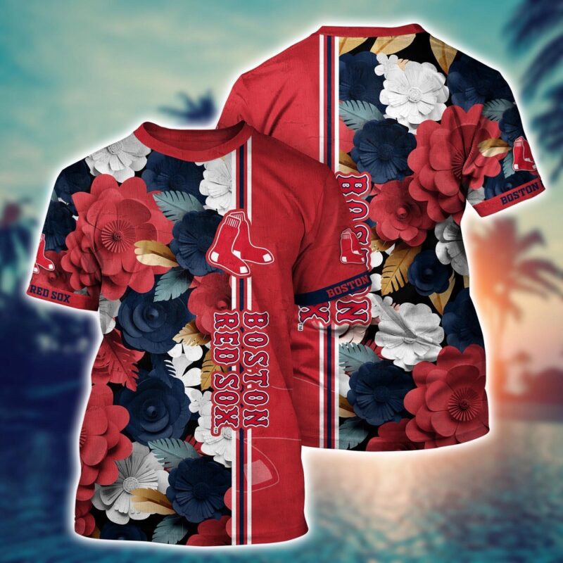 MLB Boston Red Sox 3D T-Shirt Tropical Twist For Fans Sports