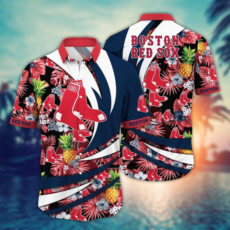 MLB Boston Red Sox Hawaiian Shirt Flower Bloom In Glory For Fans
