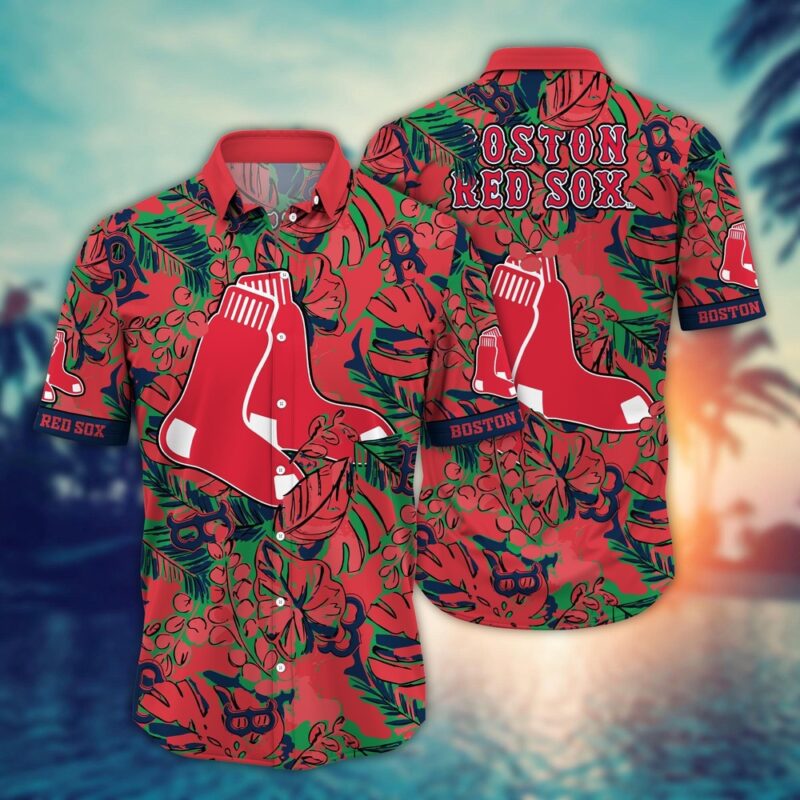 MLB Boston Red Sox Hawaiian Shirt Flower Palm Tree Paradise For Fans