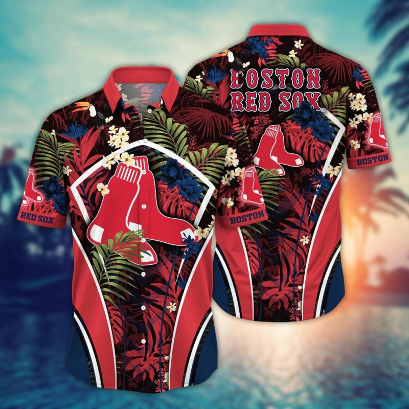MLB Boston Red Sox Hawaiian Shirt Flower Strike A Style Pose For Fans