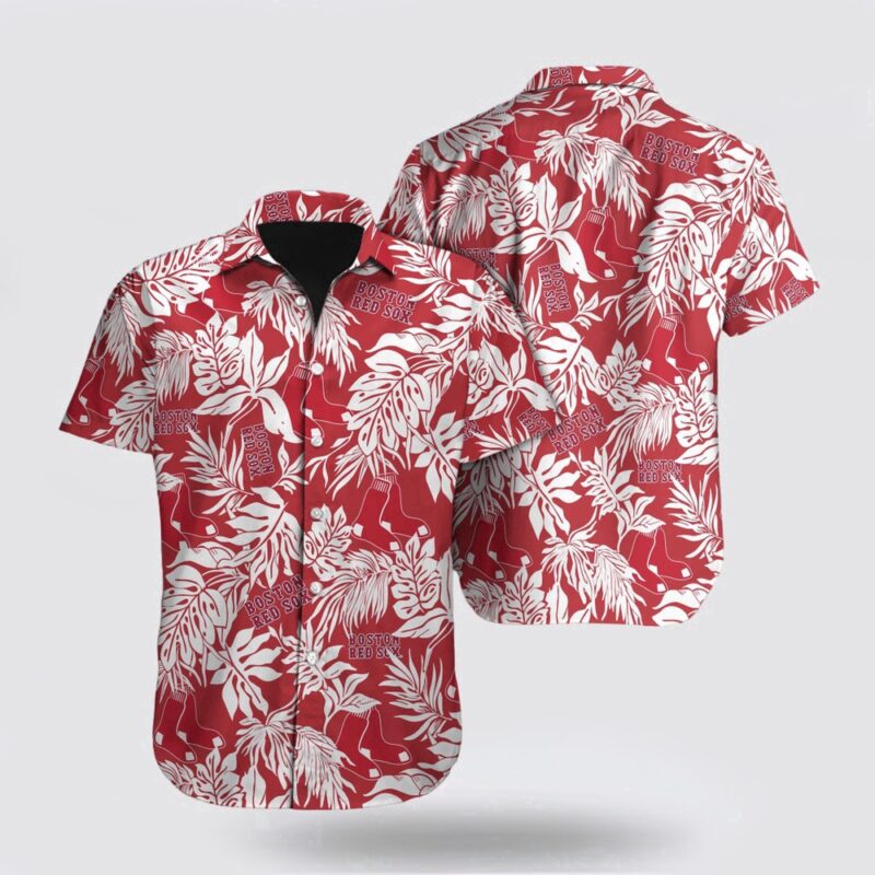 MLB Boston Red Sox Hawaiian Shirt Tropical Pattern For Fan MLB