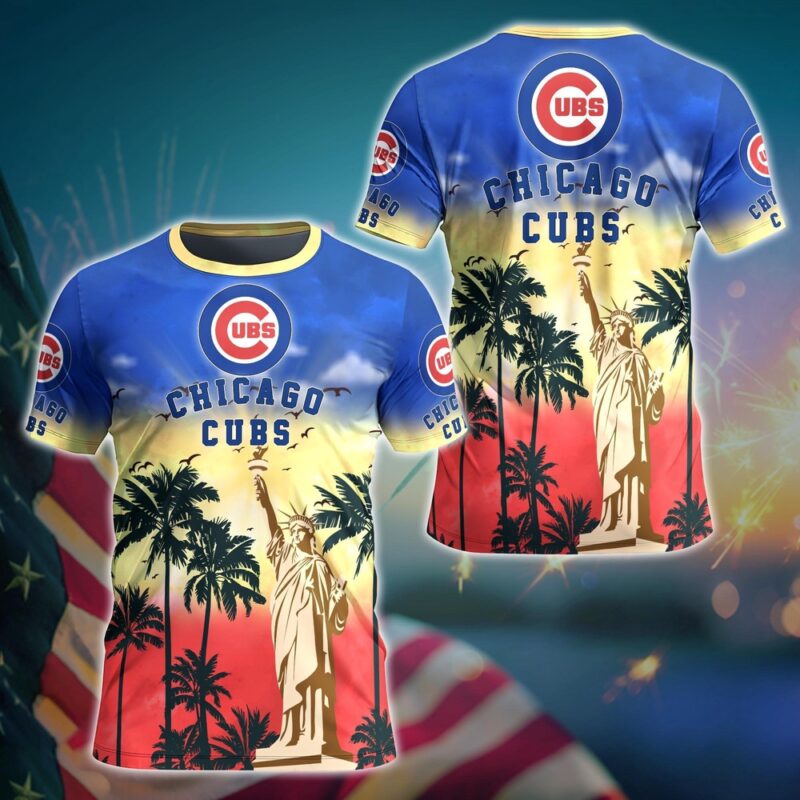 MLB Chicago Cubs 3D T-Shirt Tropical Elegance For Fans Sports