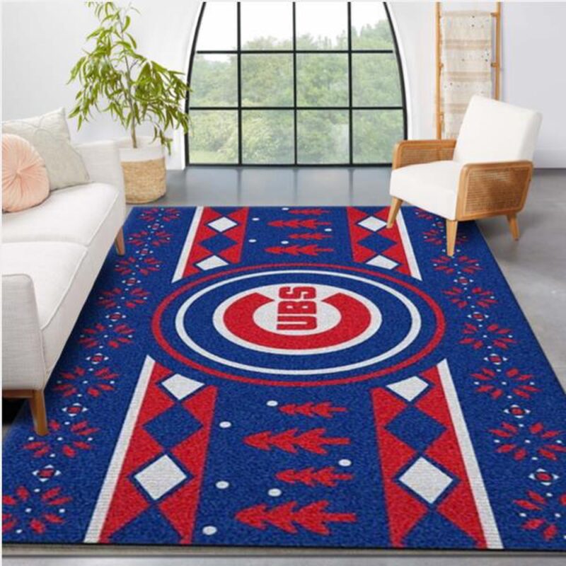 MLB Chicago Cubs Area Rug Family Gift Us Decor
