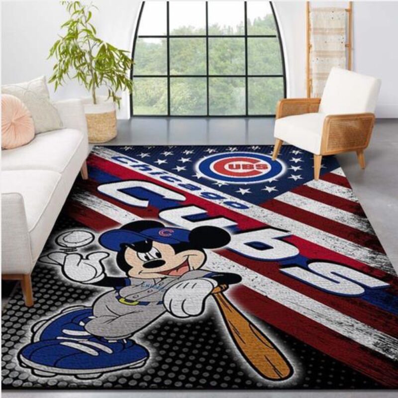 MLB Chicago Cubs Area Rug Logo Mickey Us Style Nice Gift Home Decor