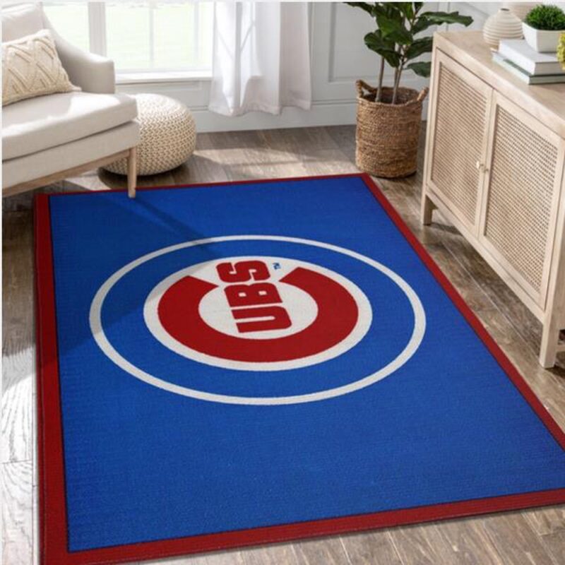 MLB Chicago Cubs Area Rug Non Slip Soft Blue Logos Bedroom Home Decor Floor Decor