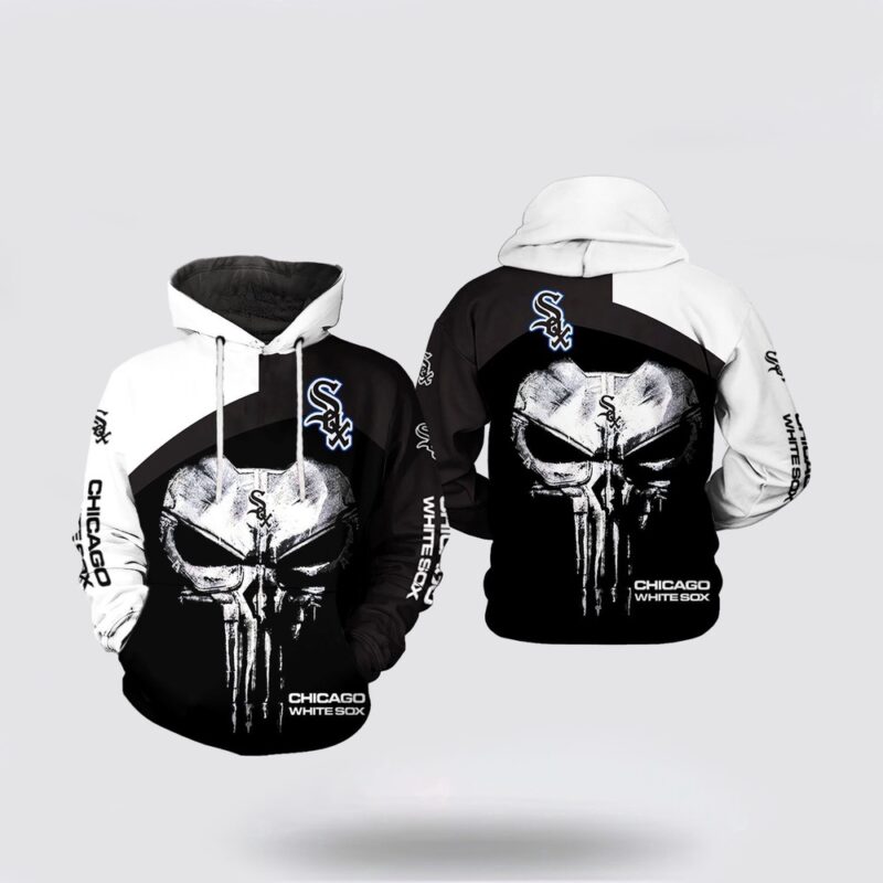 MLB Chicago White Sox 3D Hoodie Skull Punisher For Fans MLB