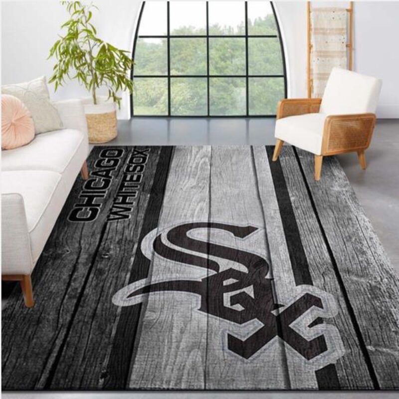 MLB Chicago White Sox Area Rug Logo Wooden Style Style Nice Gift Home Decor