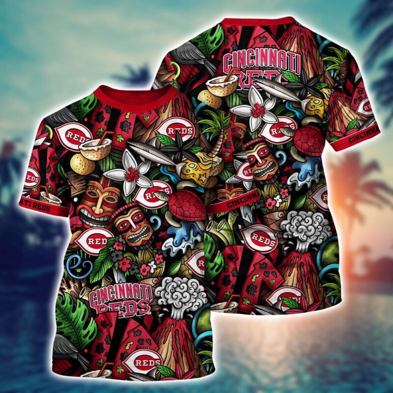 MLB Cincinnati Reds 3D T-Shirt Sunset Symphony For Fans Sports