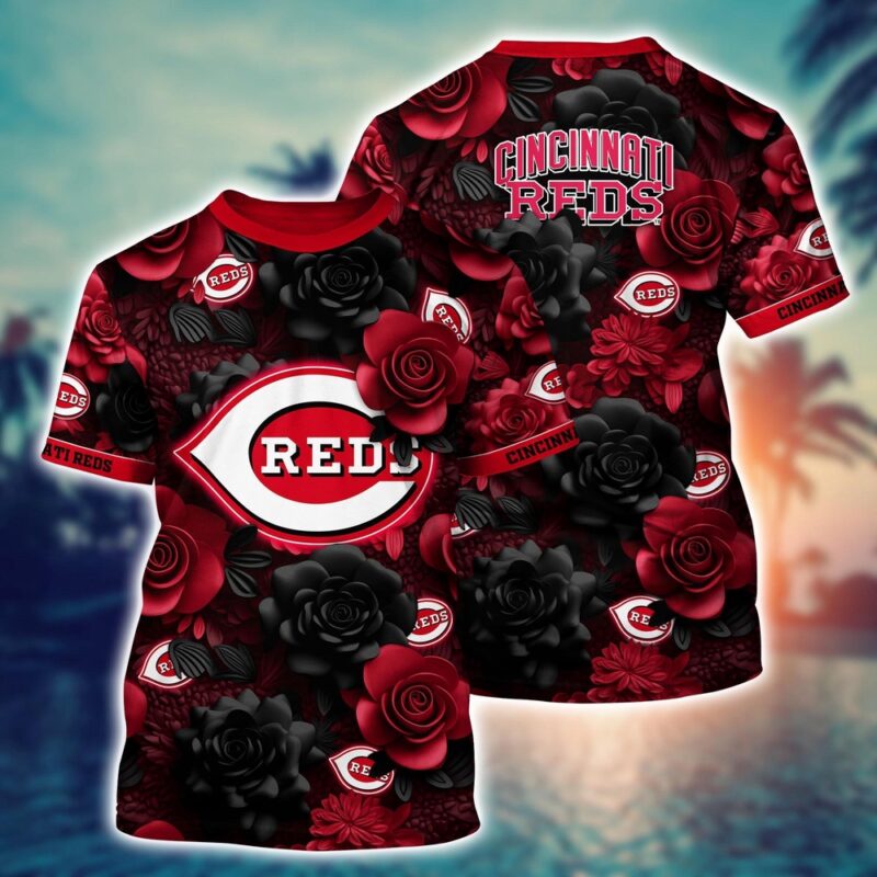 MLB Cincinnati Reds 3D T-Shirt Tropical Trends For Fans Sports