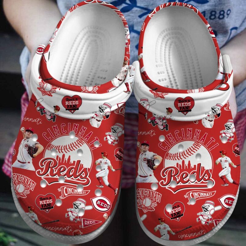 MLB Cincinnati Reds Crocs Crocband Clogs Shoes Comfortable For Men Women and Kids For Fan MLB