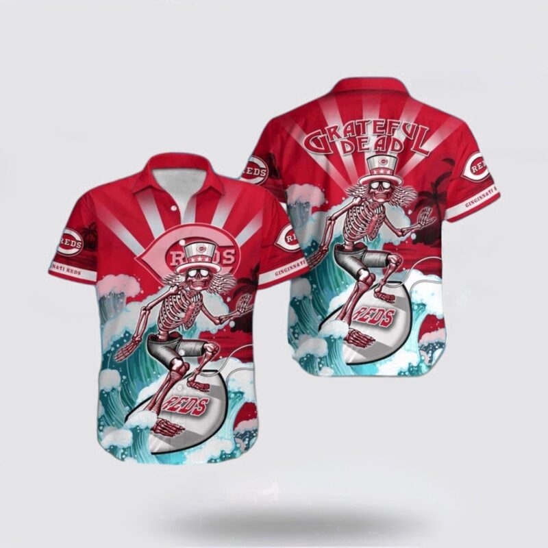MLB Cincinnati Reds Hawaiian Shirt Surf In Style With Cool Beach Outfits For Fans