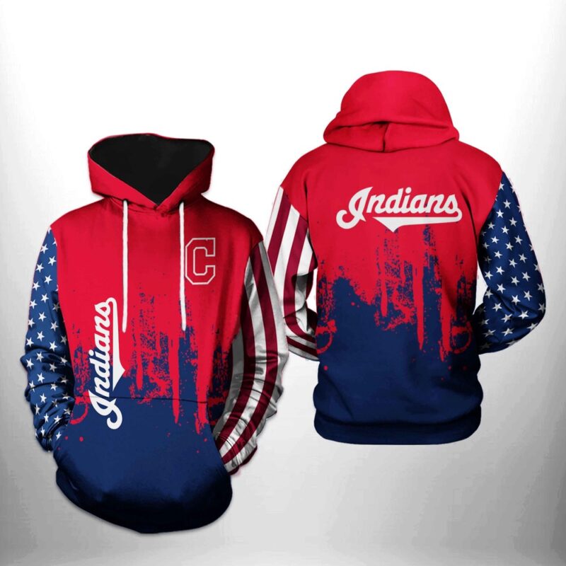 MLB Cleveland Indians 3D Hoodie Team US For Fan MLB