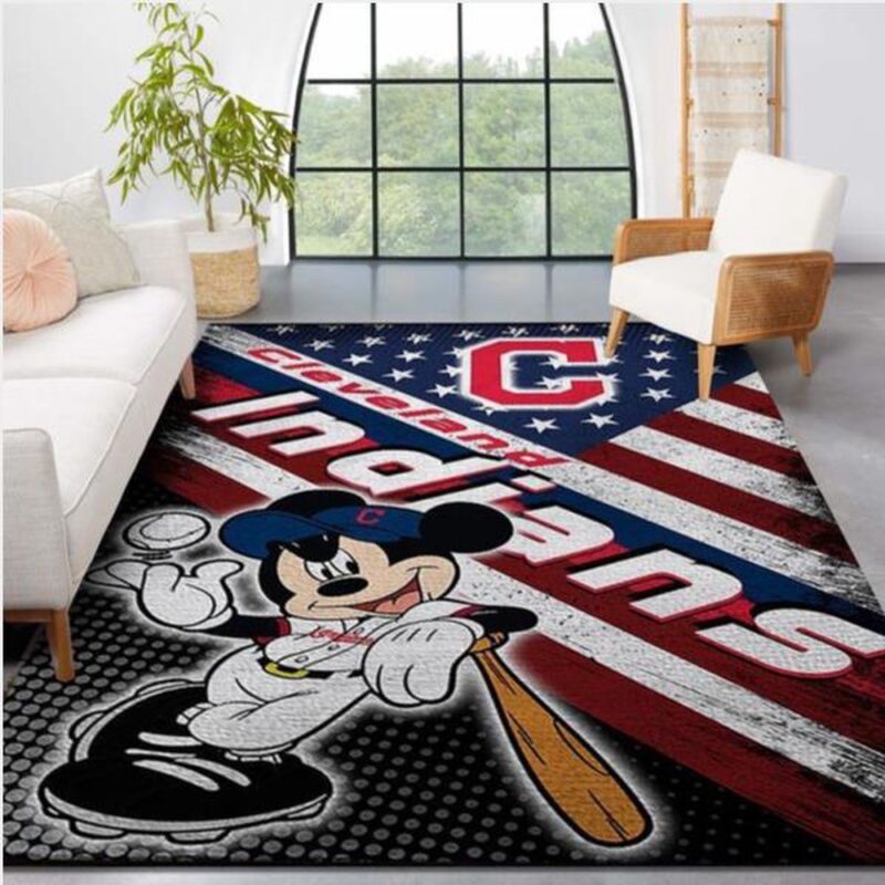 MLB Cleveland Indians Area Rug Logo Mickey Us Style Nice Gift Home Decor