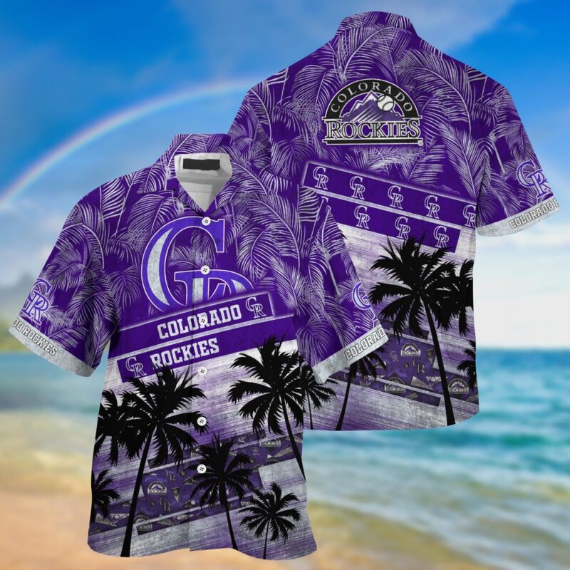 MLB Colorado Rockies Hawaiian Shirt Palm Tree Pattern For Fans Sports