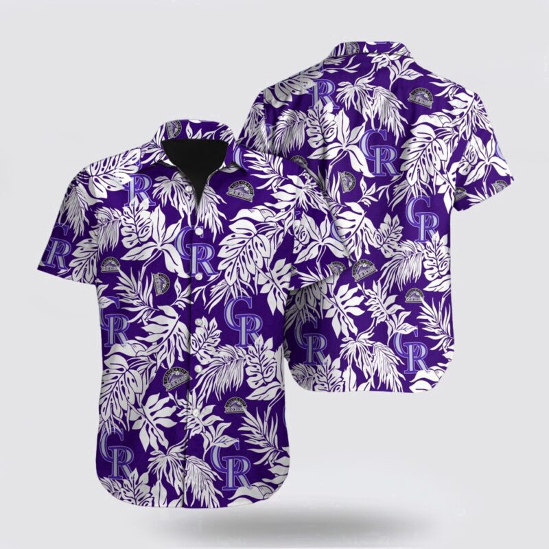 MLB Colorado Rockies Hawaiian Shirt Tropical Pattern For Fan MLB