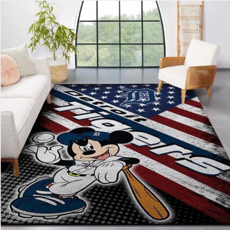 MLB Detroit Tigers Area Rug Logo Mickey Us Style Nice Gift Home Decor