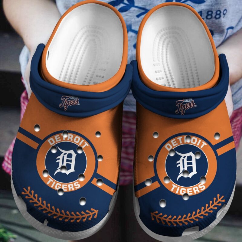 MLB Detroit Tigers Crocs Clog Orange – Navy For Fan Baseball