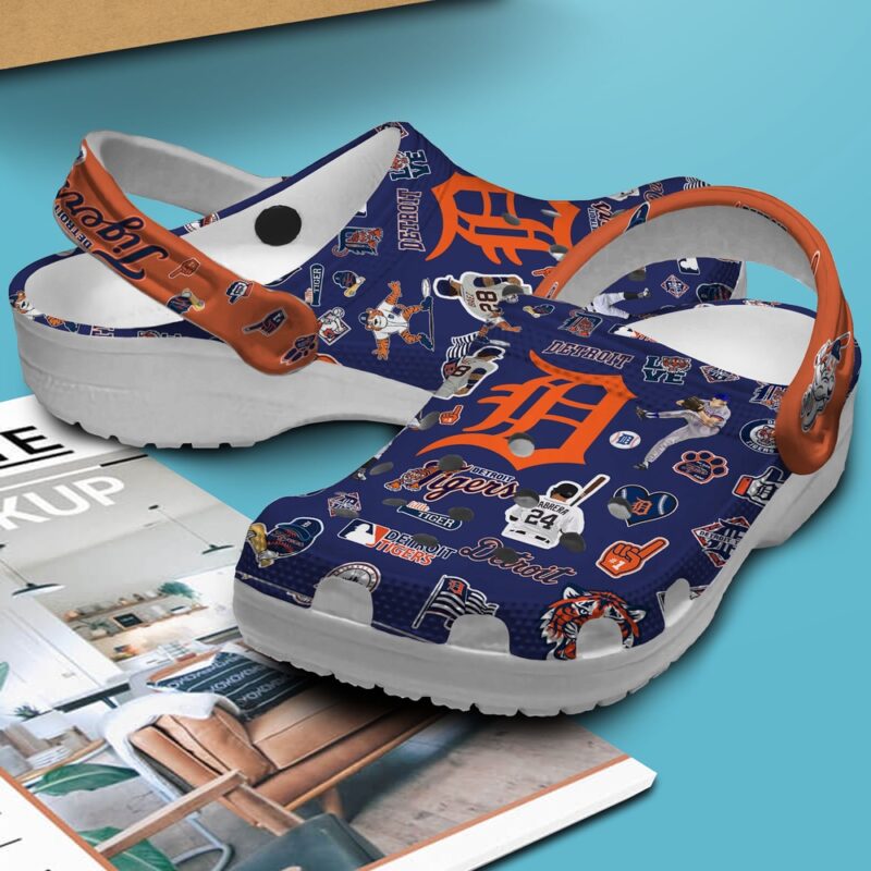 MLB Detroit Tigers Crocs Crocband Clogs Shoes For Men Women and Kids For Fan MLB
