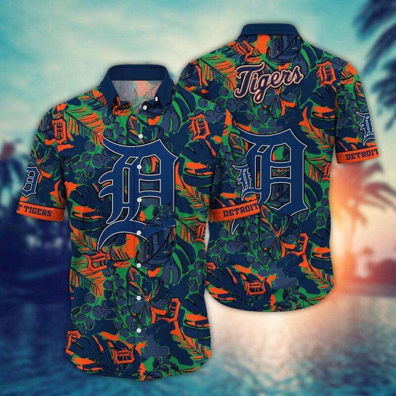 MLB Detroit Tigers Hawaiian Shirt Flower Palm Tree Paradise For Fans