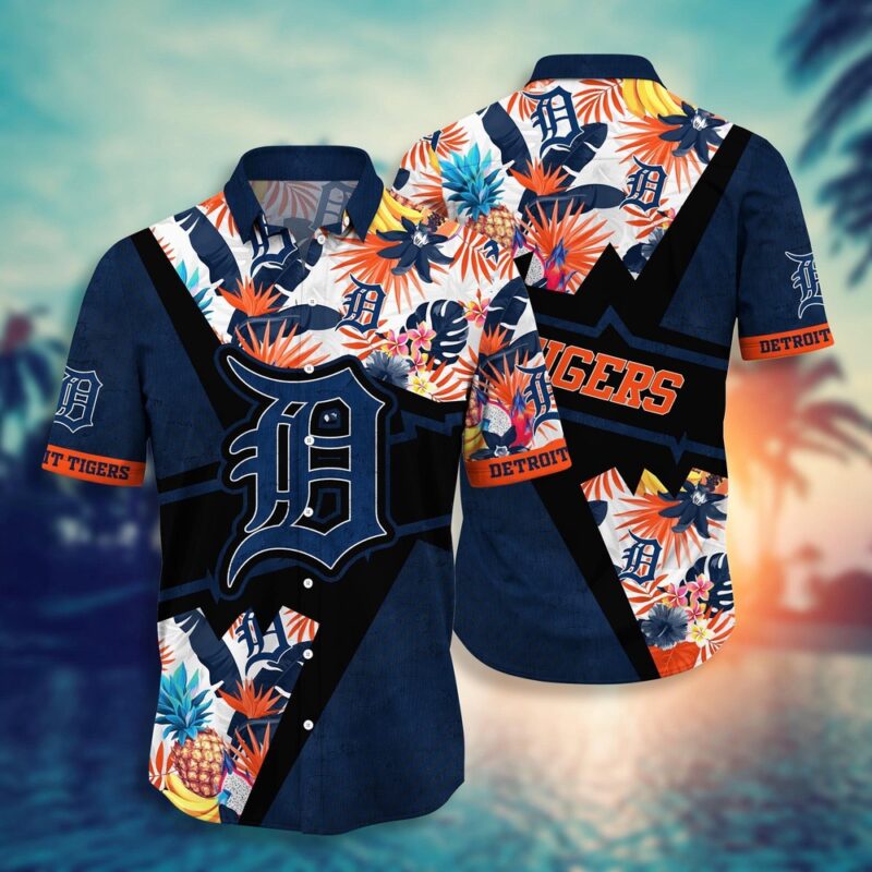 MLB Detroit Tigers Hawaiian Shirt Flower Swing Into Sunset For Fans