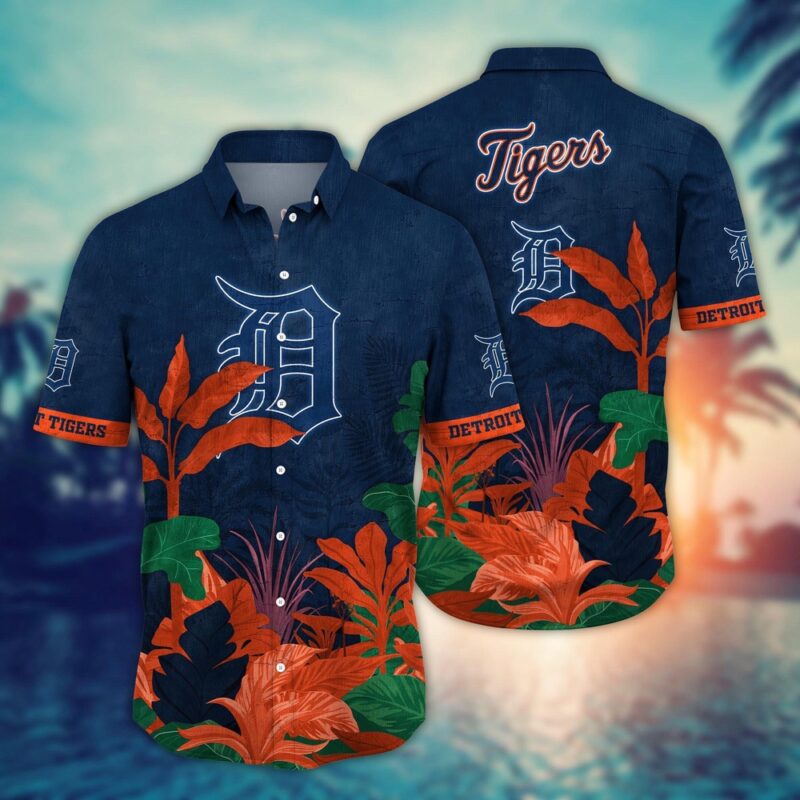 MLB Detroit Tigers Hawaiian Shirt Flower Tropical Trees Pattern For Fans
