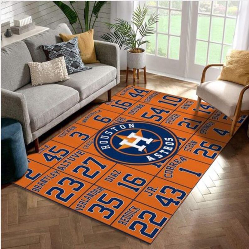 MLB Houston Astros Logo Rug Room Carpet Custom Area Floor Home Decor