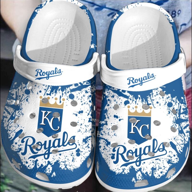 MLB Kansas City Royals Crocs Clog White – Blue For Fan Baseball