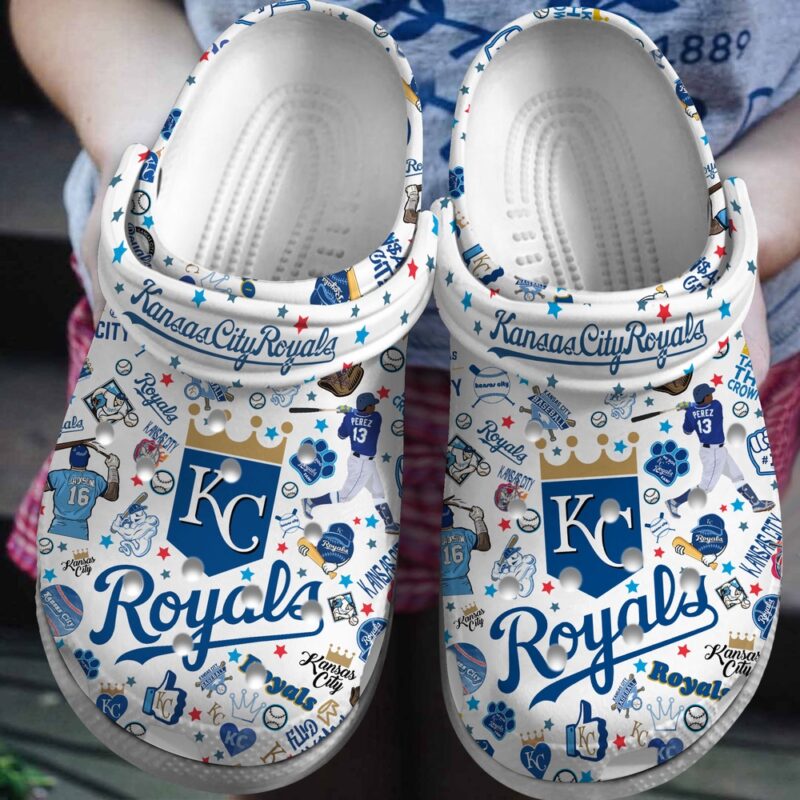 MLB Kansas City Royals Crocs Crocband Clogs Shoes For Men Women and Kids For Fan MLB