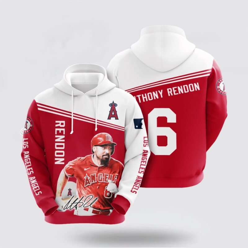 MLB Los Angeles Angels 3D Hoodie Anthony Rendon For Fan MLB