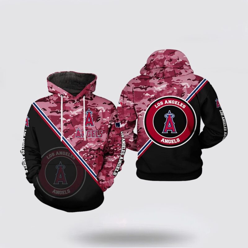 MLB Los Angeles Angels 3D Hoodie Camo Team Gift For Fan MLB